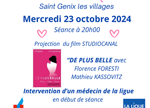 Ciné Octobre Rose - Projection du film "De plus Belle" Le 23 oct 2024